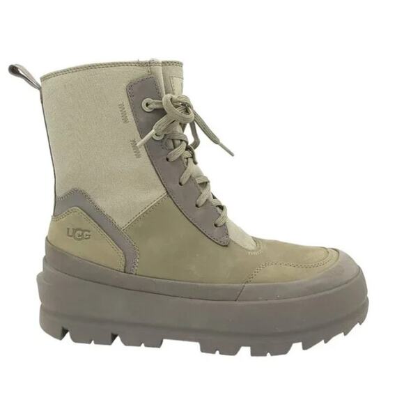 UGG Lug Combat Boots Moss Green Lace up Sz 7.5 - Picture 2 of 10